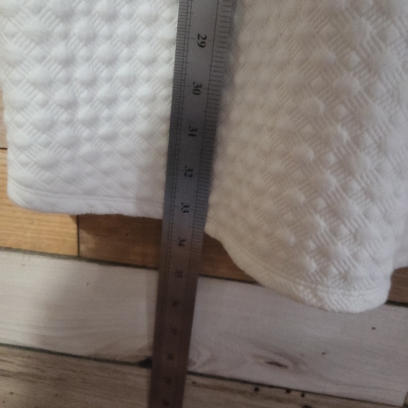 Textured Abercrombie & Fitch Mock Neck Mini Shift Dress Ivory Sleeveless Preppy - Picture 6 of 7